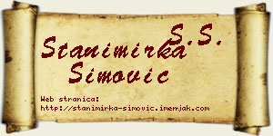 Stanimirka Simović vizit kartica